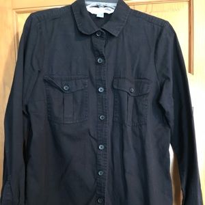 Black Old Navy class button up shirt